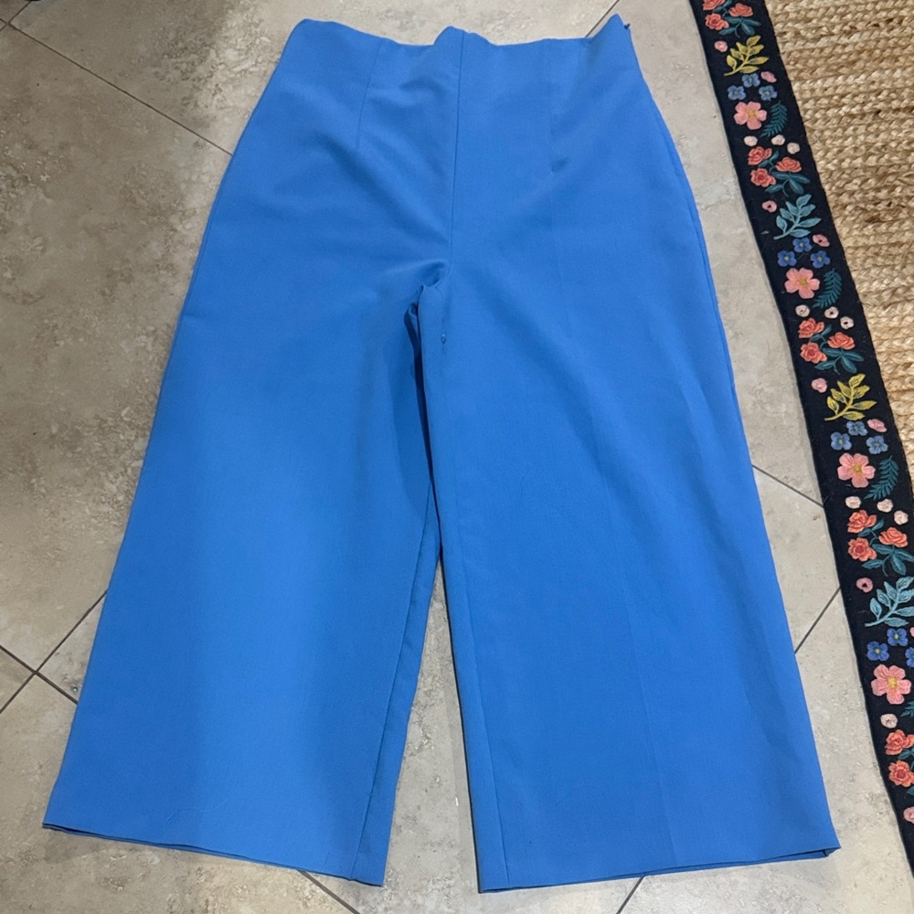 Zara Vibrant Blue Wide-Leg Pants